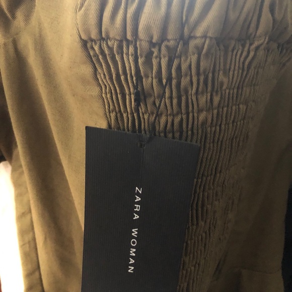 ❤️NWT ZARA KHAKI OFF-THE-SHOULDER MIDI DRESS - Picture 13 of 14